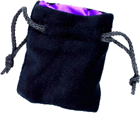 Spirit Games (Est. 1984) - Supplying role playing games (RPG), wargames rules, miniatures and scenery, new and traditional board and card games for the last 20 years sells Dice Bag - Small Velvet Black/Purple by 