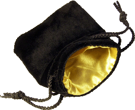 Spirit Games (Est. 1984) - Supplying role playing games (RPG), wargames rules, miniatures and scenery, new and traditional board and card games for the last 20 years sells Dice Bag - Small Velvet Black/Gold by 