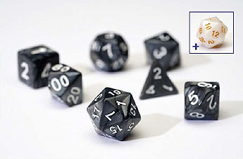 Spirit Games (Est. 1984) - Supplying role playing games (RPG), wargames rules, miniatures and scenery, new and traditional board and card games for the last 20 years sells Pearl Dice Set: Charcoal Grey