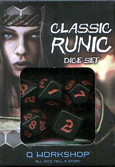 Spirit Games (Est. 1984) - Supplying role playing games (RPG), wargames rules, miniatures and scenery, new and traditional board and card games for the last 20 years sells Classic Runic Dice Set: Black and Red